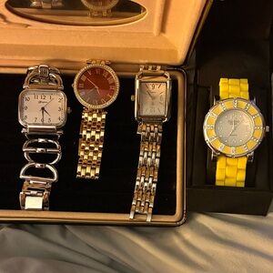 Stylish Watch Collection with Yellow, Silver, and Gold Tones